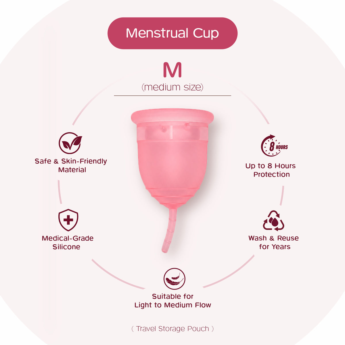 OWNTECH Period Cramp Relief Massager for Women | Heating Belt with 3 Heat & 4 Massage Modes | Rechargeable Menstrual Pain Relief Device | Menstrual Cup & Travel Pouch Included